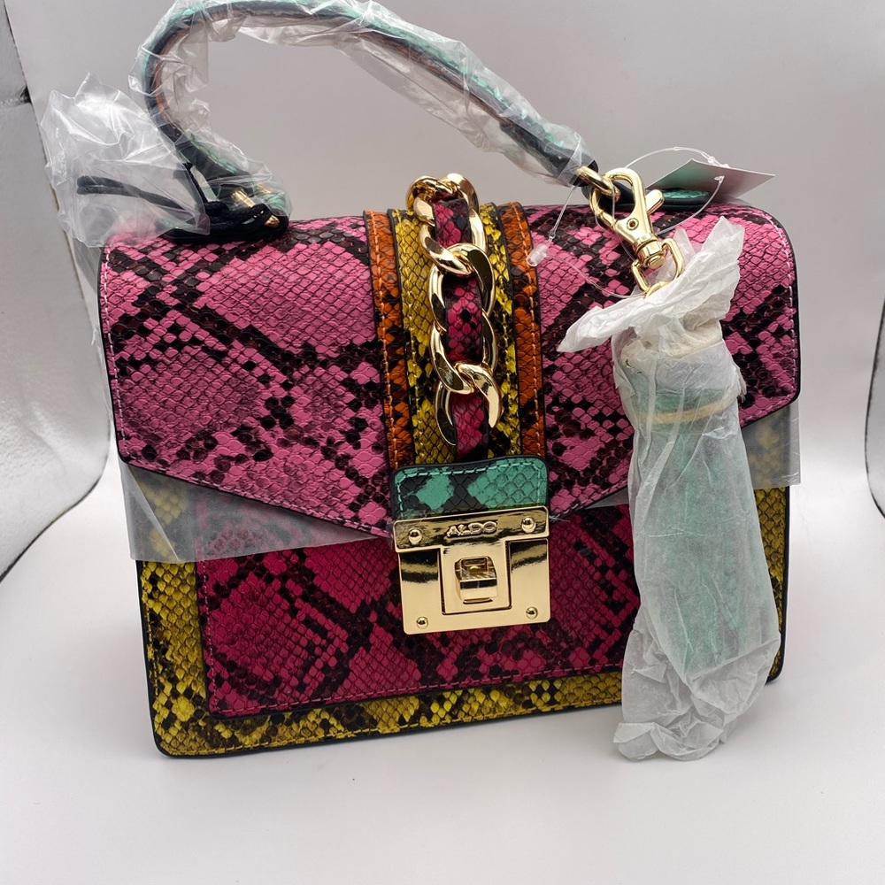 Aldo Women's Martis Totes Handbags Shoulder Strap Multi Color Animal Print - Picture 11 of 12